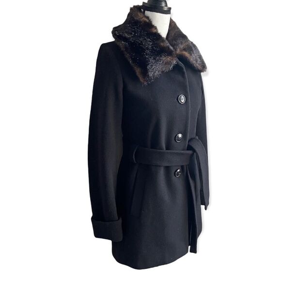 Anne Klein Wool Faux Fur Collar Jacket - Picture 2 of 7